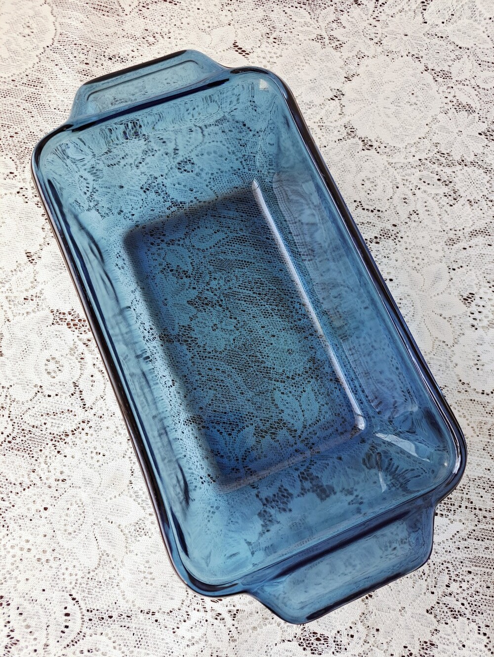 Vintage Anchor Hocking Cobalt Blue Glass Loaf Pan 1.5 Qt 5x9 Baking Dish 1041